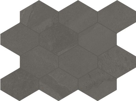 Unicom Starker BRAZILIAN SLATE Elephant Grey Hexagon UNI-0008493 Mosaik 25x34 Matt