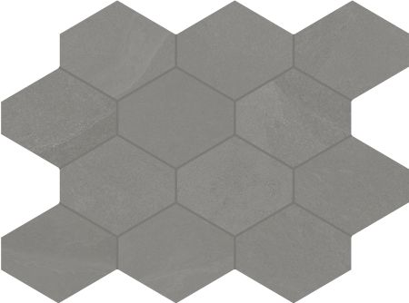 Unicom Starker BRAZILIAN SLATE Silk Grey Hexagon UNI-0008492 Mosaik 25x34 Matt